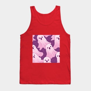 Cute pink ghosts pattern halloween Tank Top